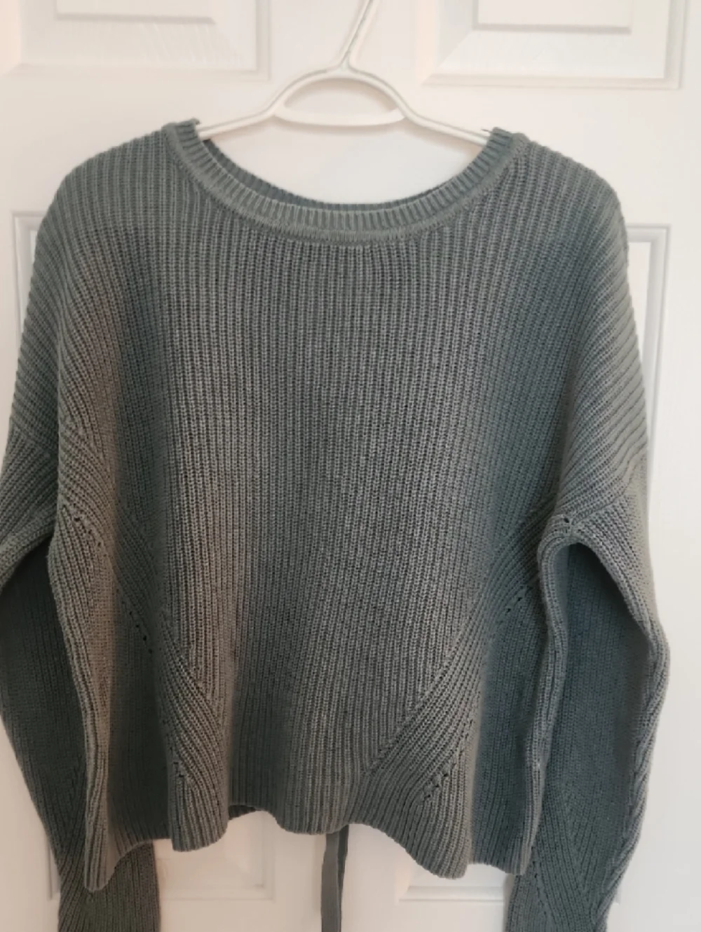 Lucky Brand Ribbed Crewneck Sweater in Sage Green